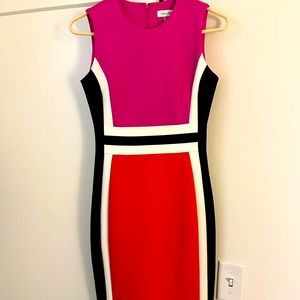 Calvin Klein Women's Colorblocked Sheath Dress (size 2)
